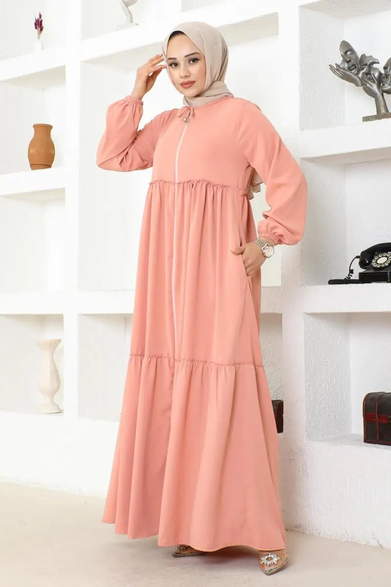 Mec Jessica Crepe Abaya With Frilly Skirt