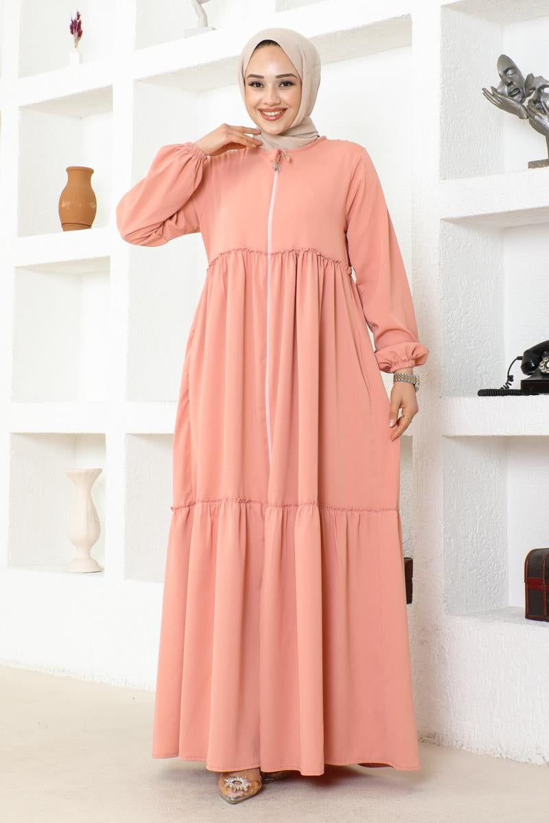 Mec Jessica Crepe Abaya With Frilly Skirt