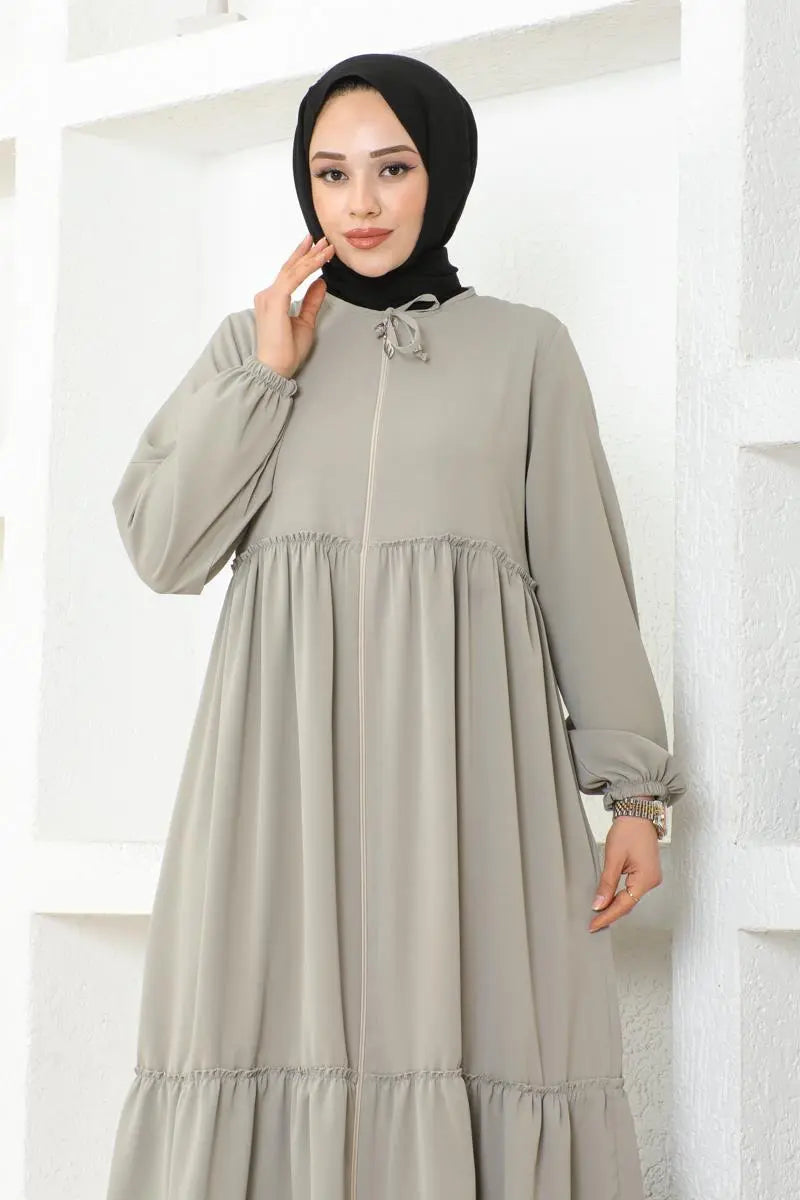 Mec Jessica Crepe Abaya With Frilly Skirt