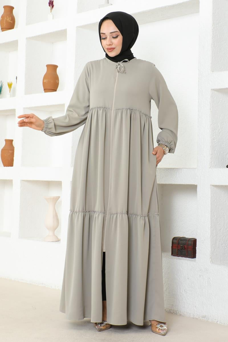 Mec Jessica Crepe Abaya With Frilly Skirt