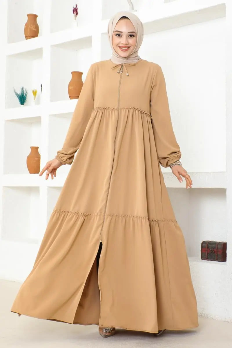 Mec Jessica Crepe Abaya With Frilly Skirt