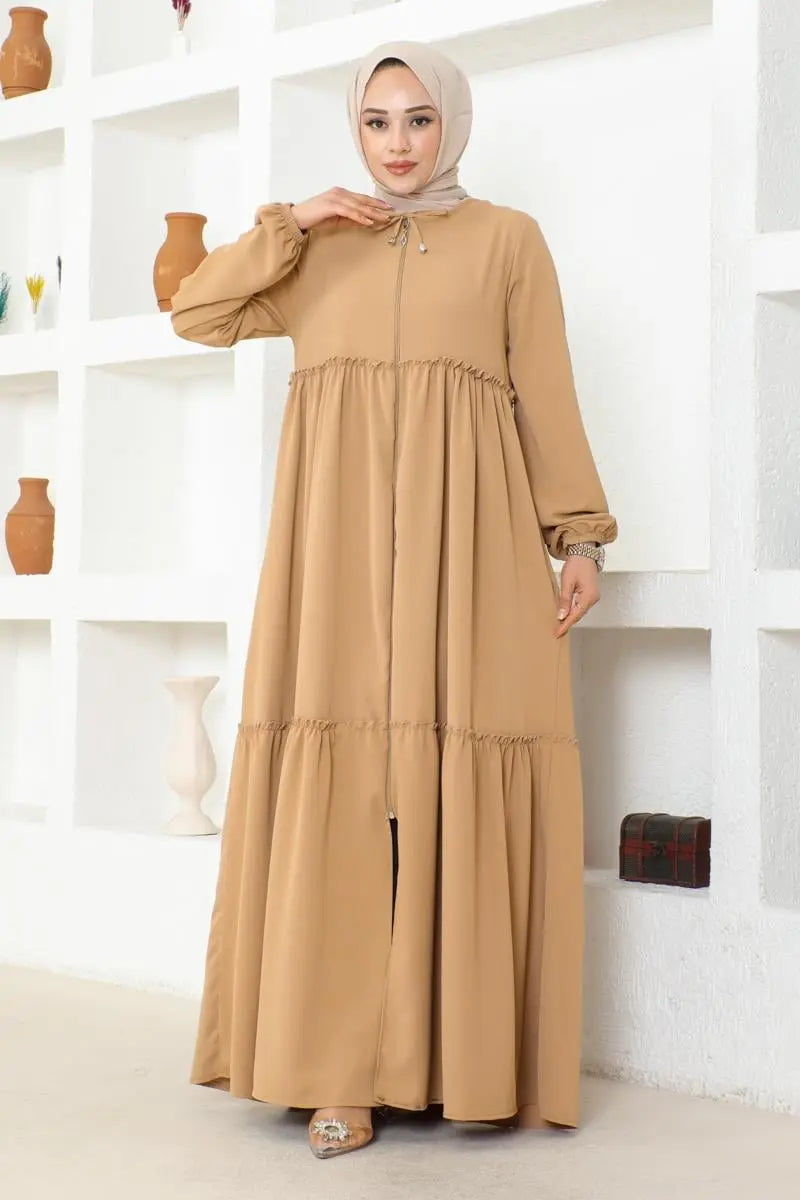 Mec Jessica Crepe Abaya With Frilly Skirt