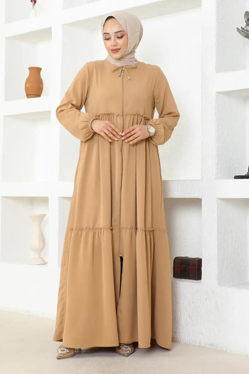 Mec Jessica Crepe Abaya With Frilly Skirt