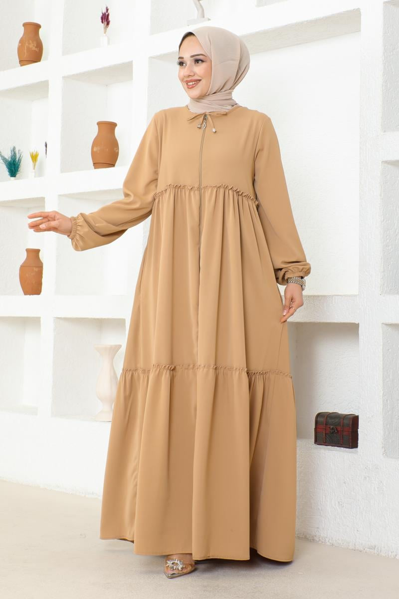 Mec Jessica Crepe Abaya With Frilly Skirt