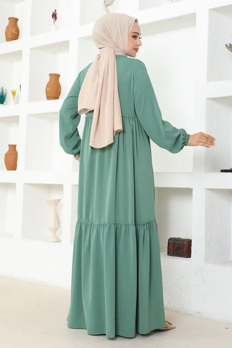 Mec Jessica Crepe Abaya With Frilly Skirt