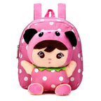 Kids’ Cartoon Canvas Doll Backpack - Panda Keppel Pink - Kids’ Backpack