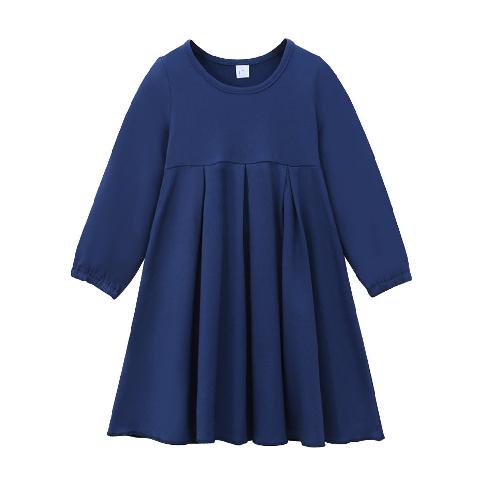 Kids’ Two-pieces Abaya Set Kids’ Solid-colour Long Dress with Headscarf Girls’ Modest Outfit Set - Kids’ Two-pieces