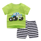Kids’ Unisex Two-pieces Summer Suit Summer T-shirt and Shorts - Car / 100cm - 2-pieces set