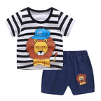 Kids’ Unisex Two-pieces Summer Suit Summer T-shirt and Shorts - Lion / 100cm - 2-pieces set