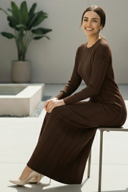 Knitwear Dress | Brown – NEOMODEST product image 3