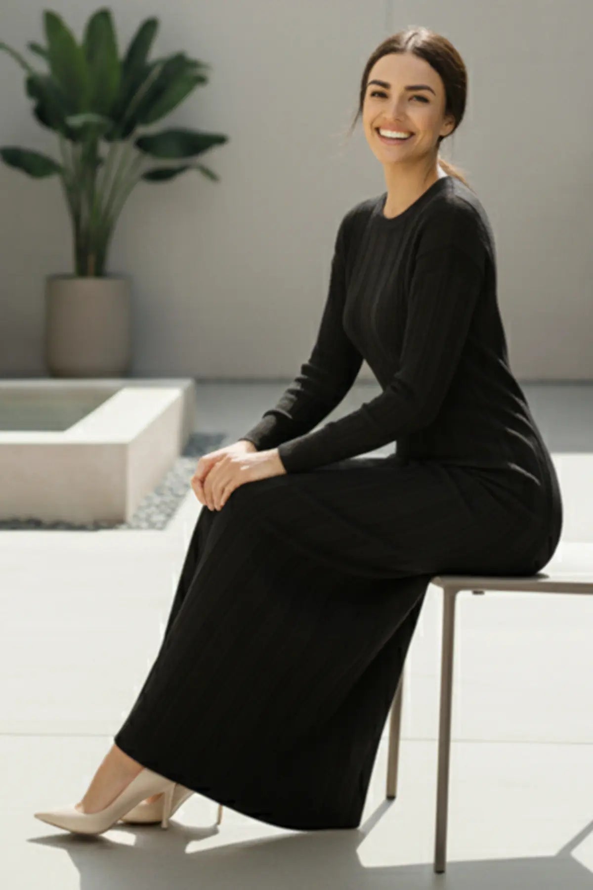 Knitwear Dress | Black – NEOMODEST product image 2