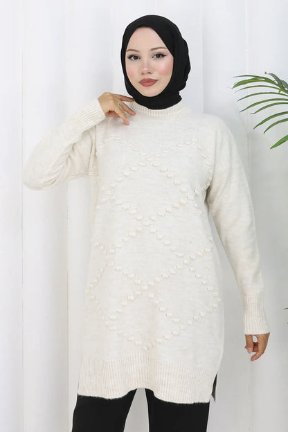 Knitwear Sweater | Ecru – NEOMODEST product image 2