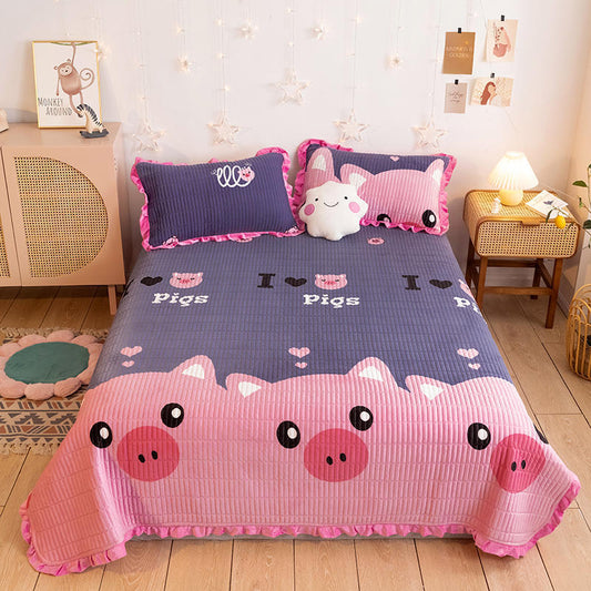 Korean Style Crystal Velvet Quilted Sheets - Bed sheets