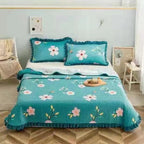 Korean Style Crystal Velvet Quilted Sheets - Green / 200x230cm - Bed sheets