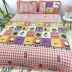 Korean Style Crystal Velvet Quilted Sheets - Pink / 200x230cm - Bed sheets