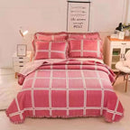 Korean Style Crystal Velvet Quilted Sheets - Red / 200x230cm - Bed sheets