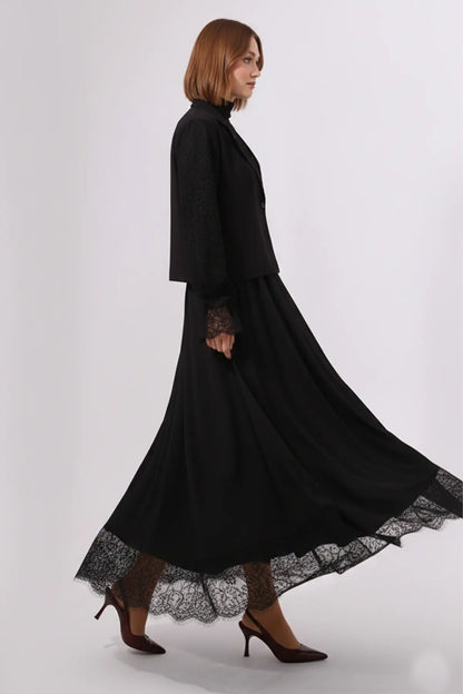 Lace Hijab Two-piece Set | Black – NEOMODEST product image 5