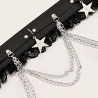 Ladies’ Dark Chain Punk Belt - Black - Fashion Belt