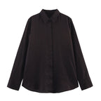 Ladies’ Linen Shirt and Wide Leg Pants Summer Outfit - Brown Top / L