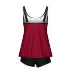 Ladies’ Plus Size Split Swimwear - Red / L - Plus size swimsuit