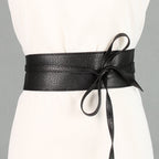 Ladies Wide Ribbon Bow Dress Belt - Black - Women’s Clothing Belt