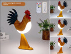 LED Rooster Night Light Touch With Sound Rechargeable Bedside Lamp - Yellow Wood Grain