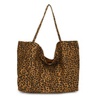Leopard Print European And American Retro Casual Textured One-shoulder Bag - Brown