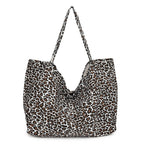 Leopard Print European And American Retro Casual Textured One-shoulder Bag - White