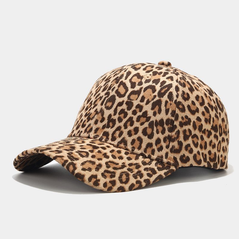 Leopard Print Peaked Cap Summer Outdoor Sun Hat - Leopard Print Khaki / Adjustable - Sun Hat