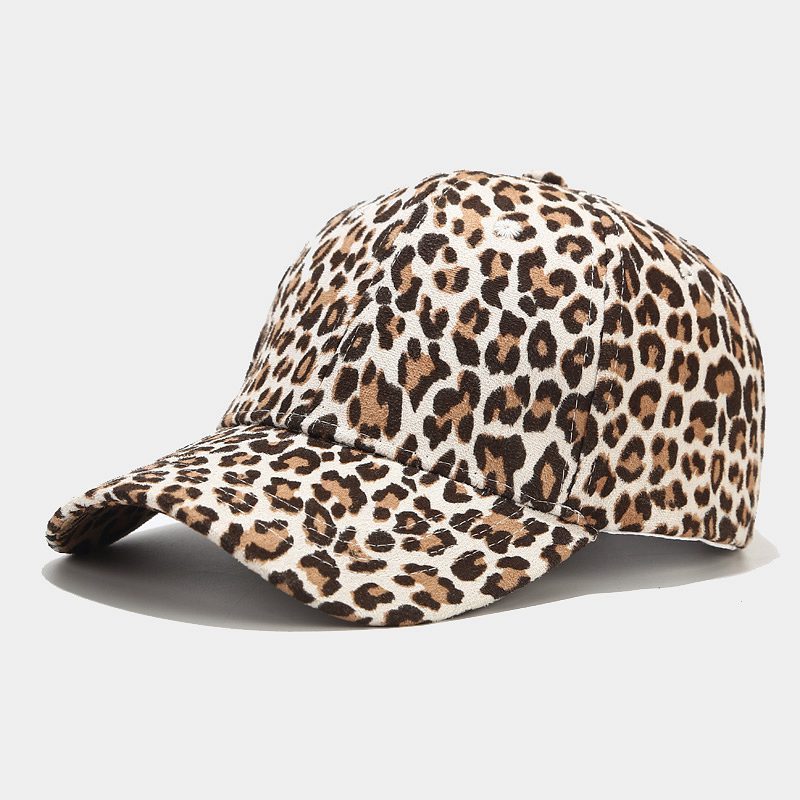 Leopard Print Peaked Cap Summer Outdoor Sun Hat - Leopard Print White / Adjustable - Sun Hat