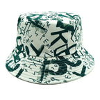 Letter Graffiti Fisherman Sun Hat - Dark Green / M - Sun Hat