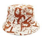 Letter Graffiti Fisherman Sun Hat - Orange / M - Sun Hat