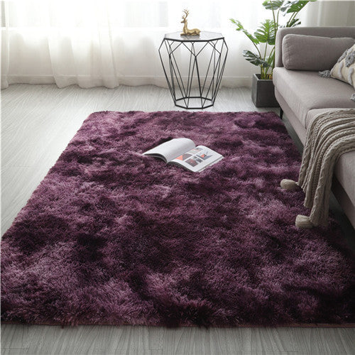 Living Room Carpet Bedroom Bedside and Under Bed Plush Blanket Elegant Floor Mat - Deep purple / 100x160cm - Floor mat