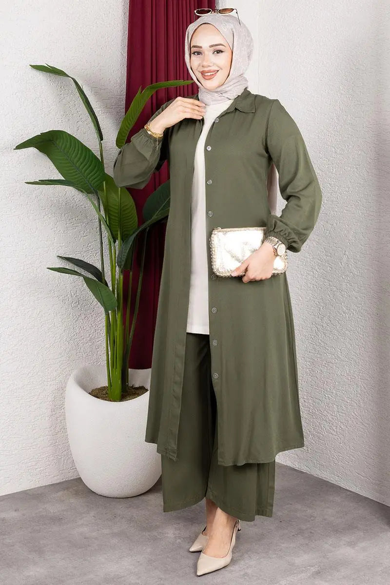 Long Hijab Suit | Khaki – NEOMODEST product image 2