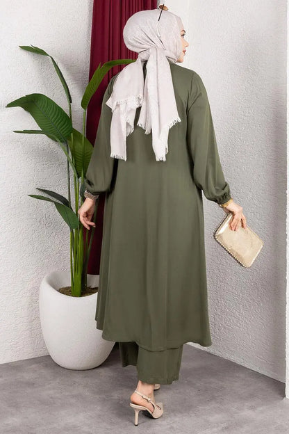 Long Hijab Suit | Khaki – NEOMODEST product image 3
