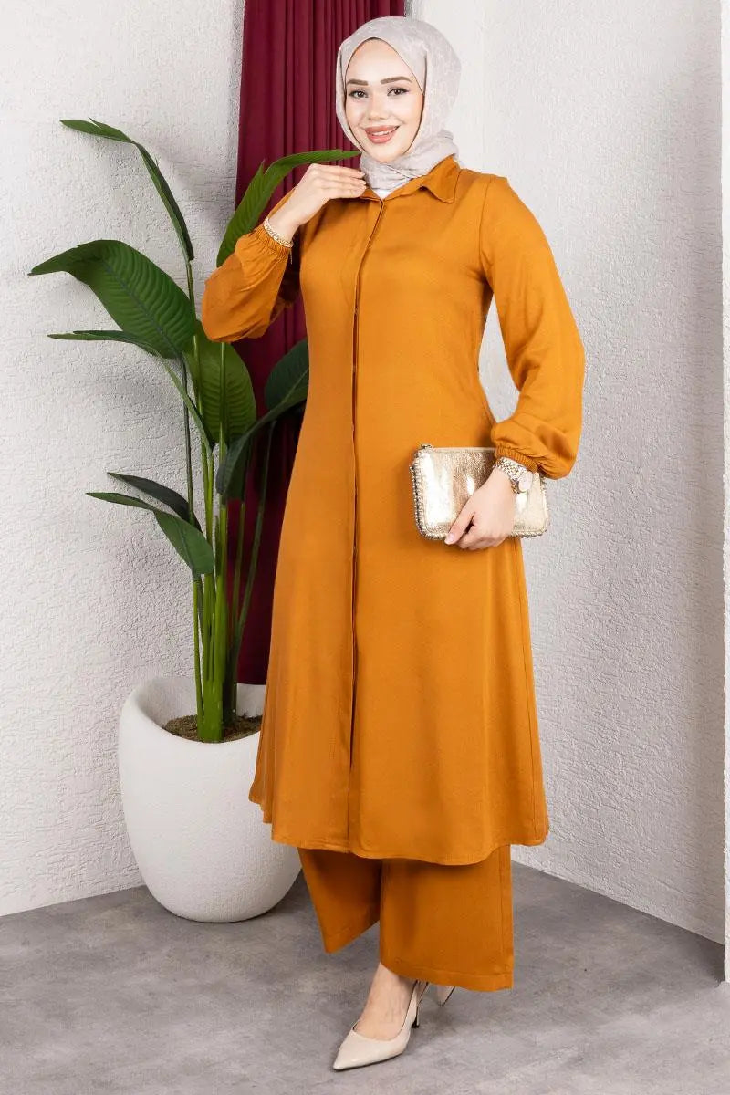 Long Hijab Suit | Orange – NEOMODEST product image 2