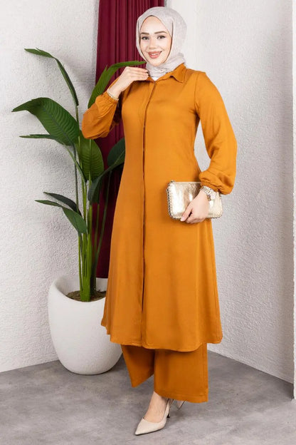 Long Hijab Suit | Orange – NEOMODEST product image 2