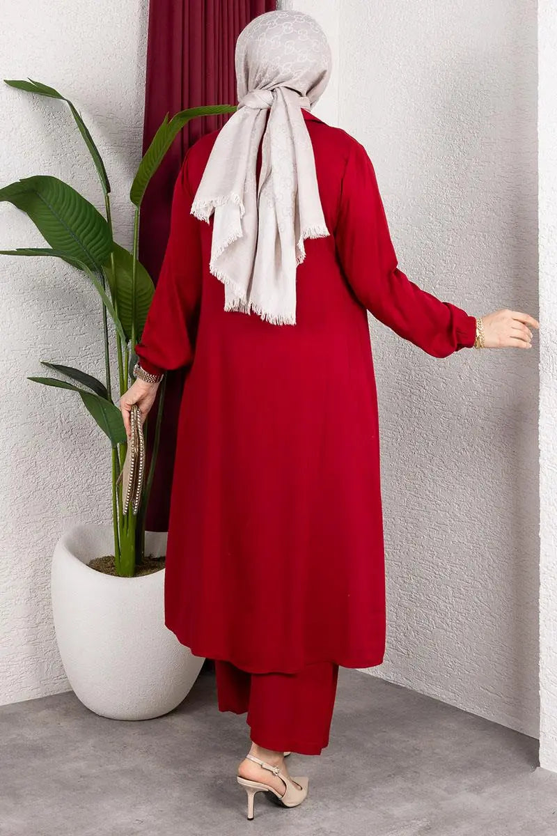 Long Hijab Suit | Red – NEOMODEST product image 3