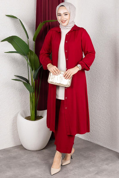 Long Hijab Suit | Red – NEOMODEST product image 1
