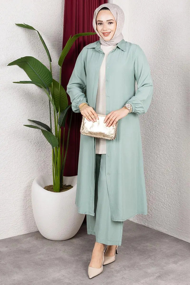 Long Hijab Suit | Mint – NEOMODEST product image 2