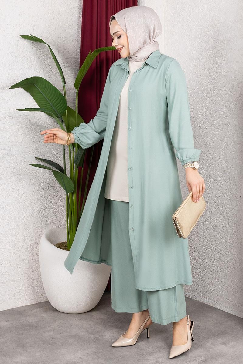 Long Hijab Suit | Mint – NEOMODEST product image 1