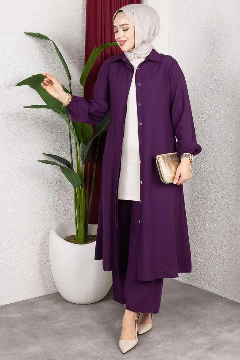 Long Hijab Suit | Purple – NEOMODEST product image 2