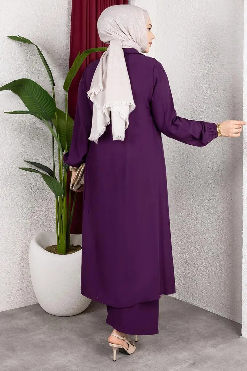 Long Hijab Suit | Purple – NEOMODEST product image 3