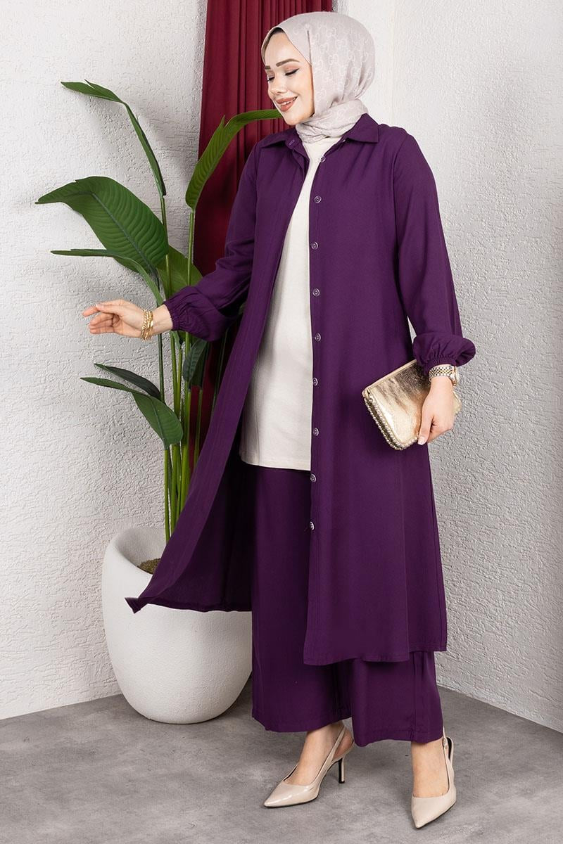Long Hijab Suit | Purple – NEOMODEST product image 1