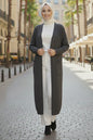 Long Knitted Cardigan With Pockets | Anthracite – NEOMODEST product image 1