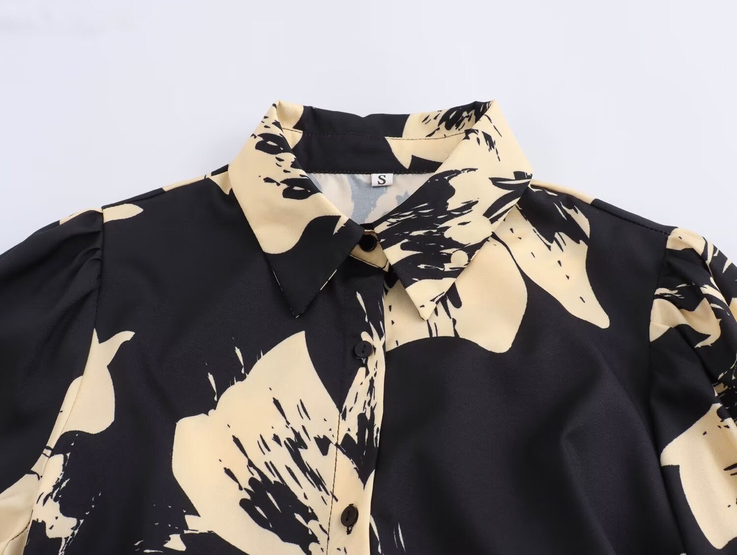 Long Sleeve Waist-controlled Breasted Shirt Dress