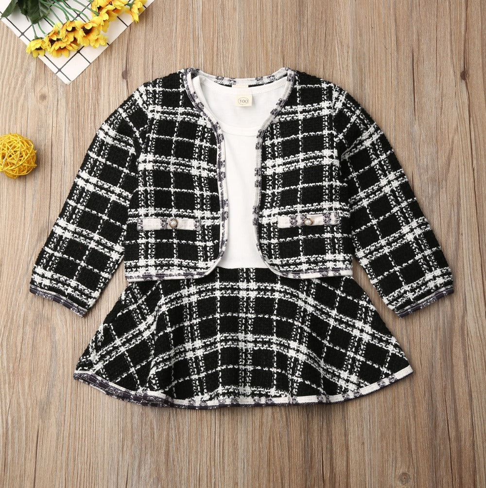 Long-sleeved Two-pieces Baby Girls’ Suit - Black / 100cm - 2-pieces set