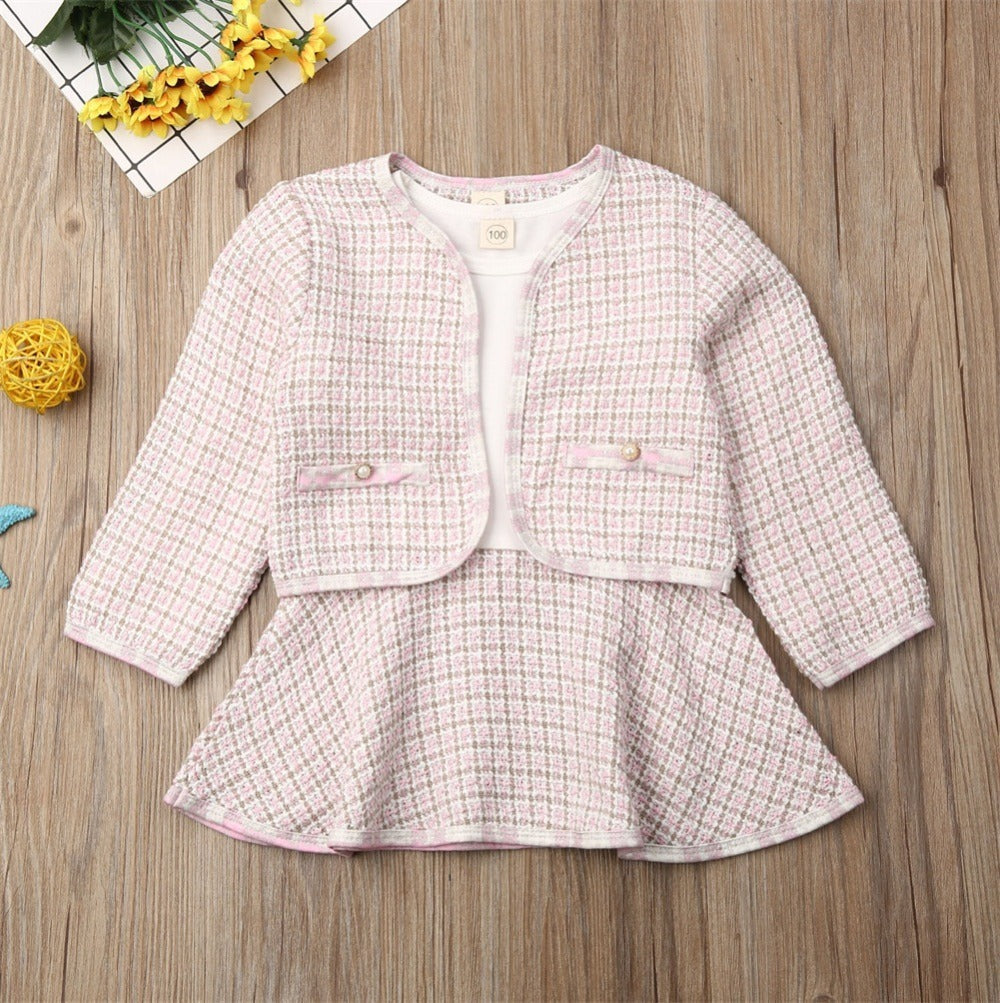 Long-sleeved Two-pieces Baby Girls’ Suit - Pink / 100cm - 2-pieces set