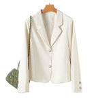Loose Small Suit Single-breasted Coat - White / L - Coat