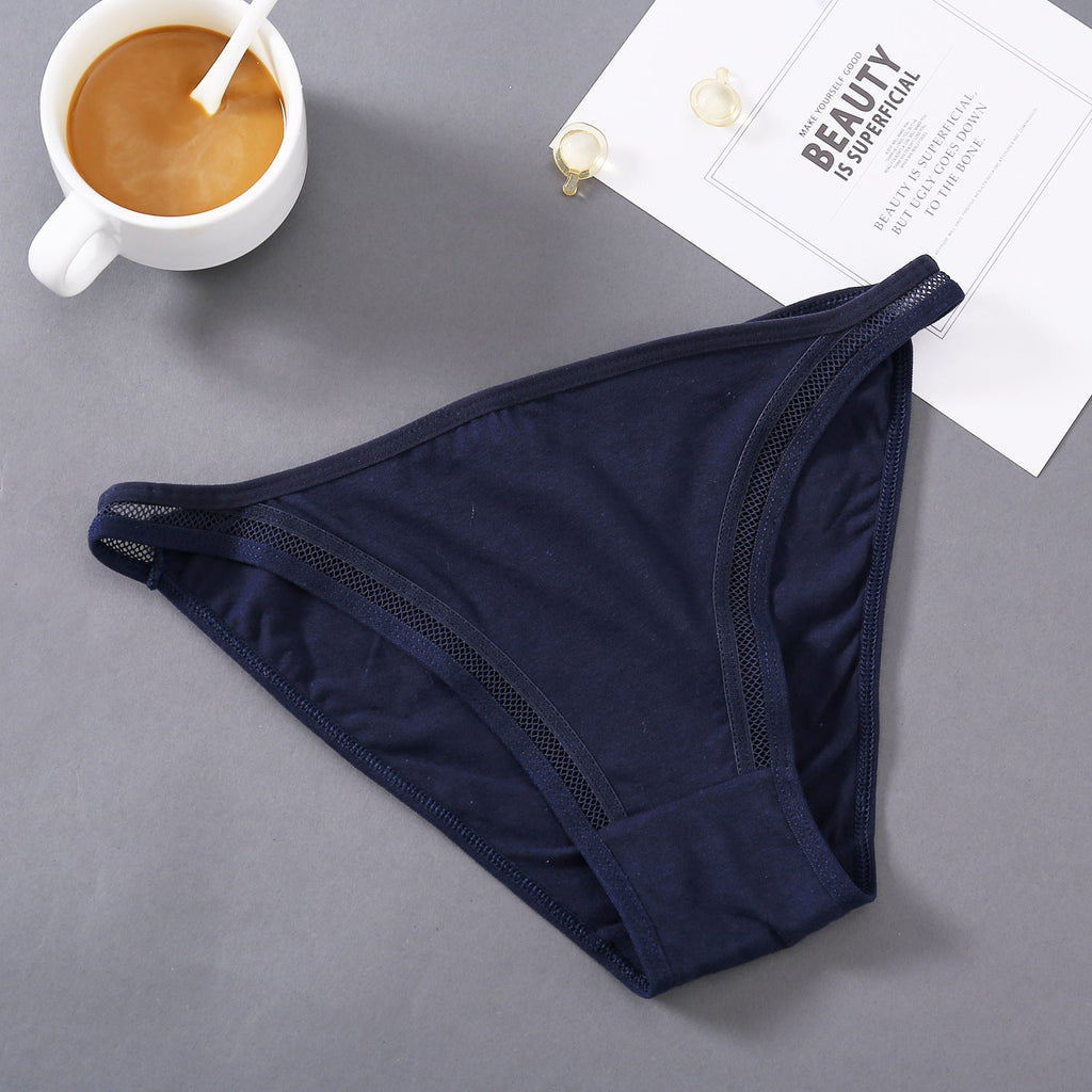Low Waist Comfortable Panties Women’s Cute Underwear - Navy Blue / L